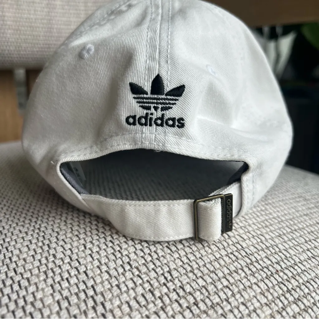 Adidas Relaxed Strap Back Hat Baseball Cap Hat White - Image 3