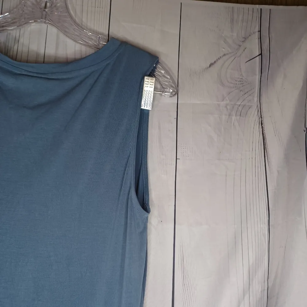 Mote Sleeveless Ruffle Blue Top Size L - Image 5