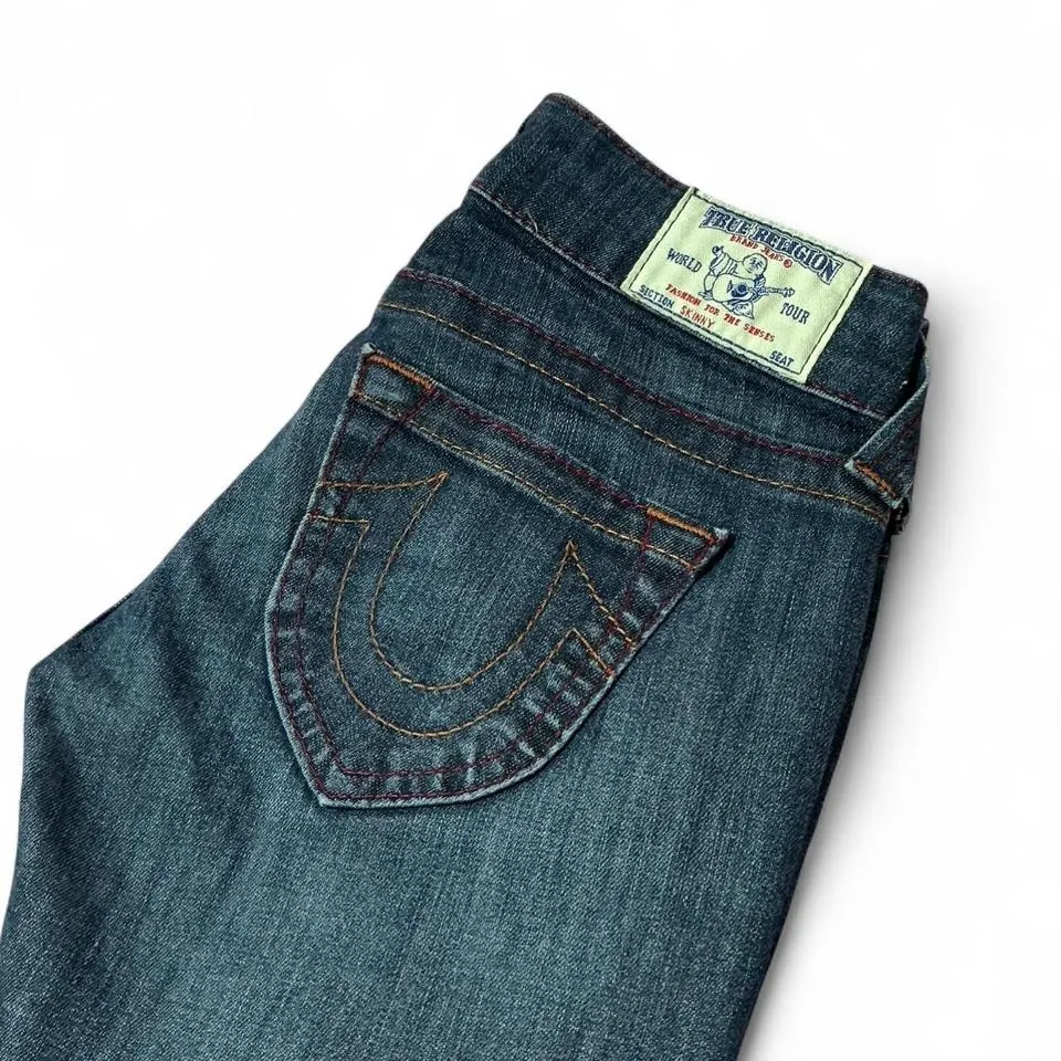 True Religion World Tour Skinny Jeans‎ Dark Wash Denim Womens - Image 2