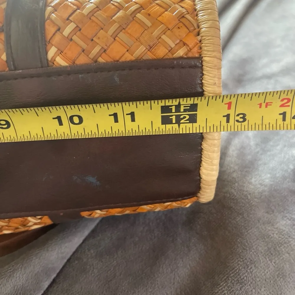 Beach Bag Woven in Straw wooden handles - Image 5