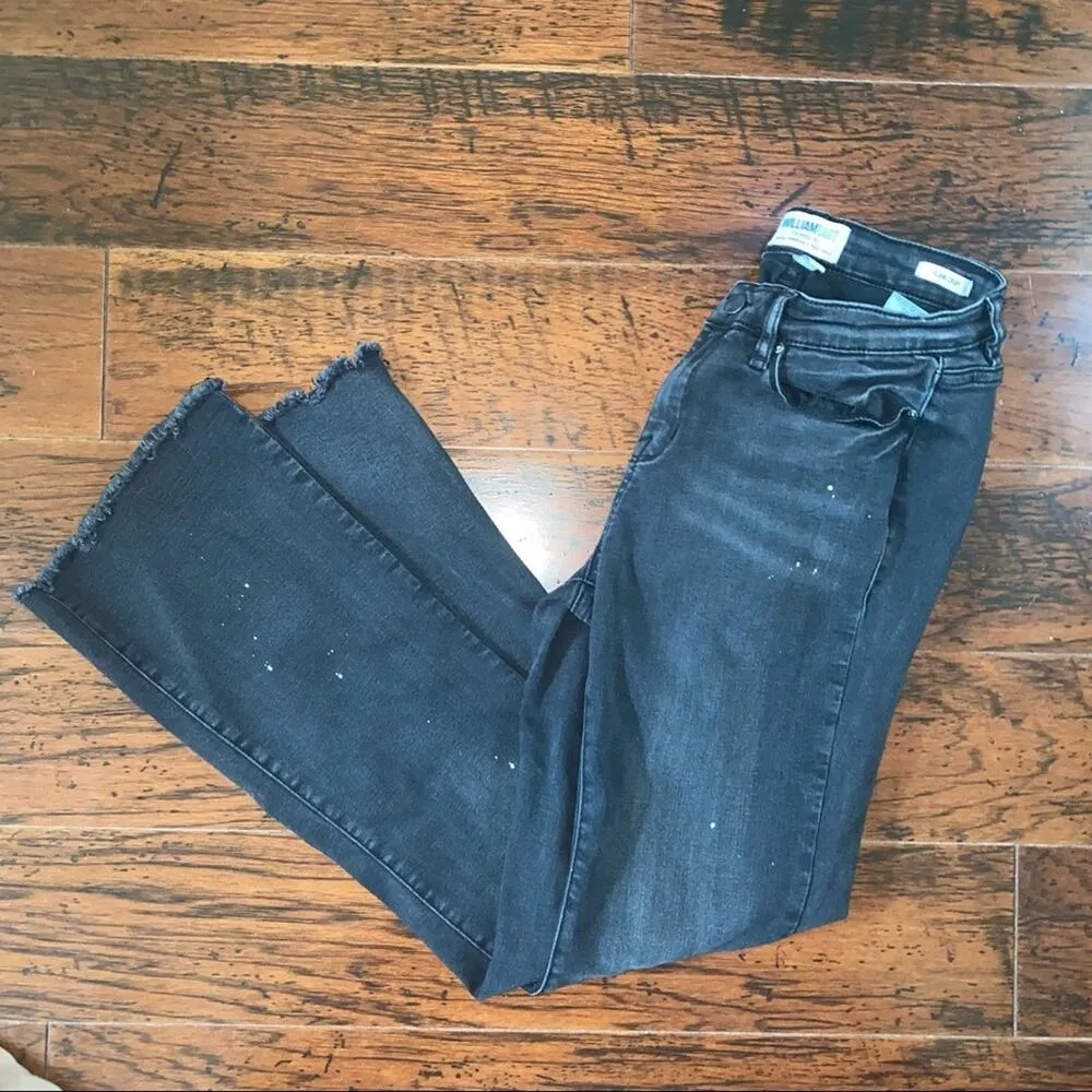 William Rast  cropped raw hem black jeans with white paint splatter design sz 28 - Image 12