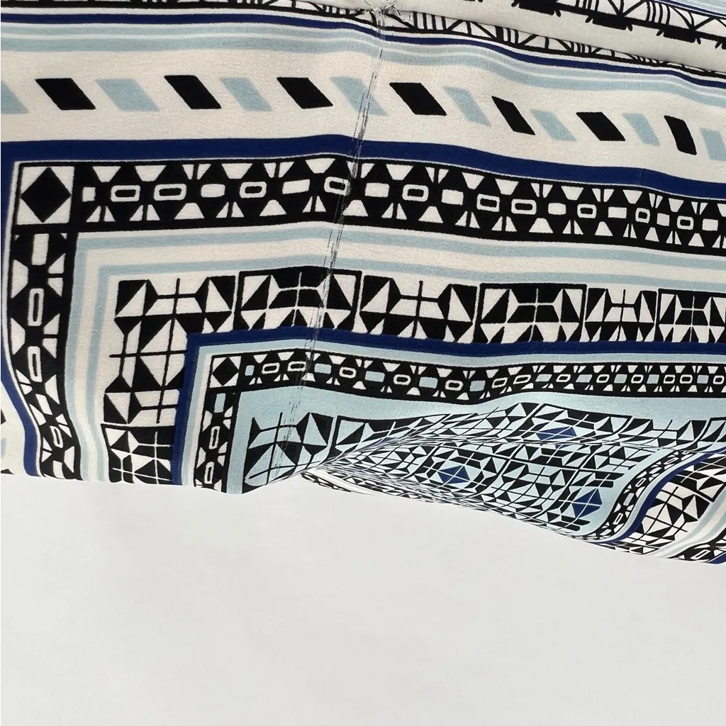 Parker Silk Geometric Print Keyhole Chest Halter Neck Fit &‎ Flare Dress XS - Image 15