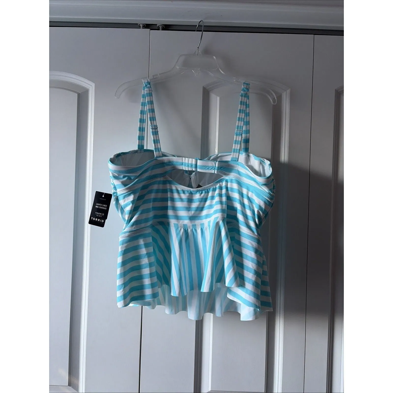 Torrid Blue and White Striped Swim Top Tankini Size 2 D/DD Women's Plus - Image 3
