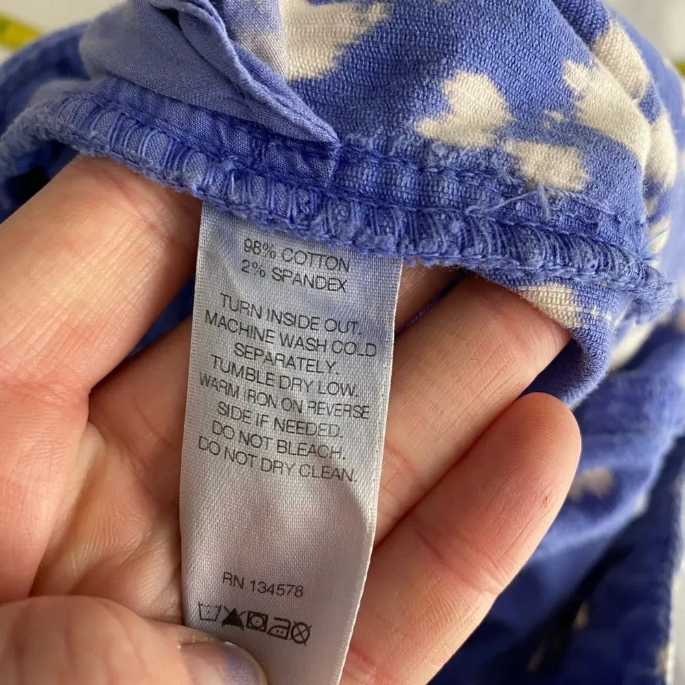 Vineyard Vines Custom Bleach Dye Blue Corduroy Mid Rise Skinny Jeans Size 4 - Image 7