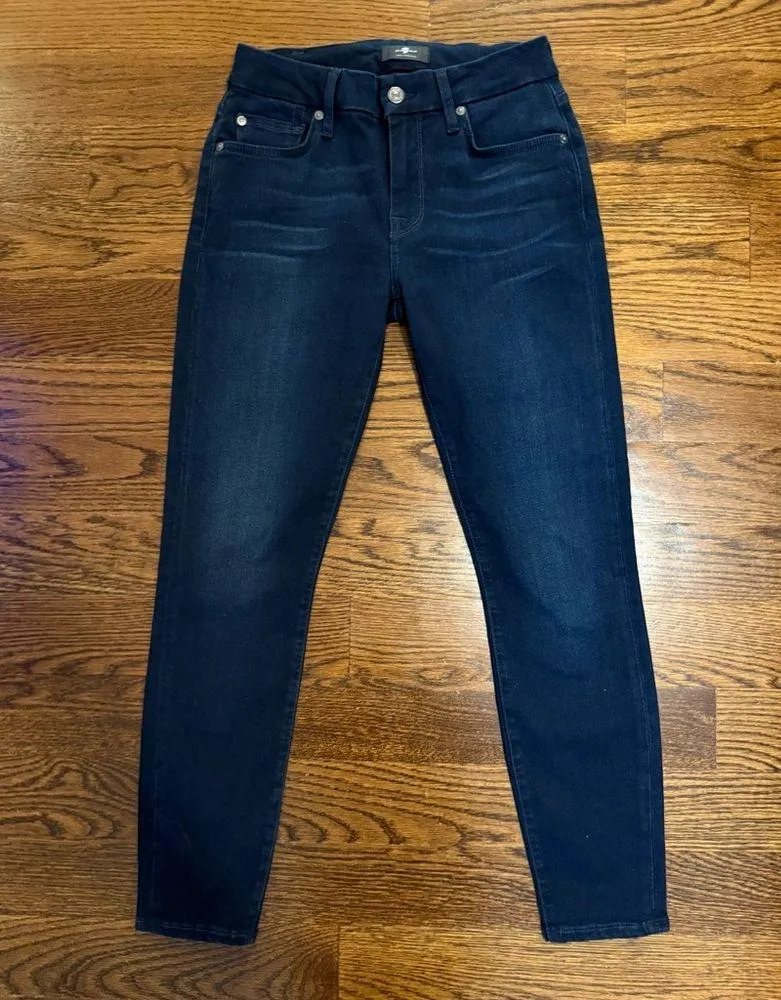 7 for all mankind women’s Slim Illusion Ankle Skinny jeans in size 27 EUC - Image 2