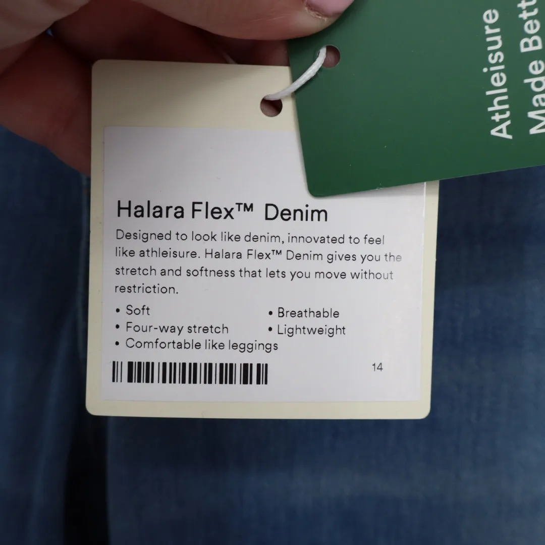 Halara Flex Denim Wide Leg Cropped Pants Petite XL Blue Athleisure Comfort - Image 5