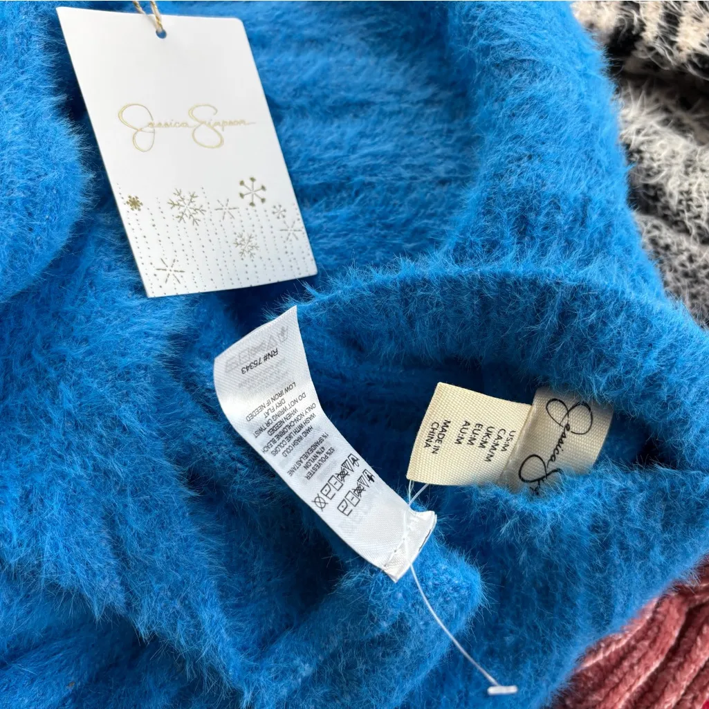 Jessica Simpson Solid Blue Turtleneck Oversized Sweater - Image 7