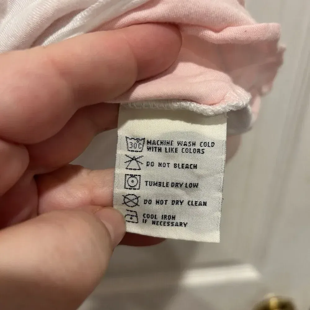 Vintage 90s Y2K‎ Union Bay Top Large Juniors White Pink Layered Skater Baby Tee - Image 6