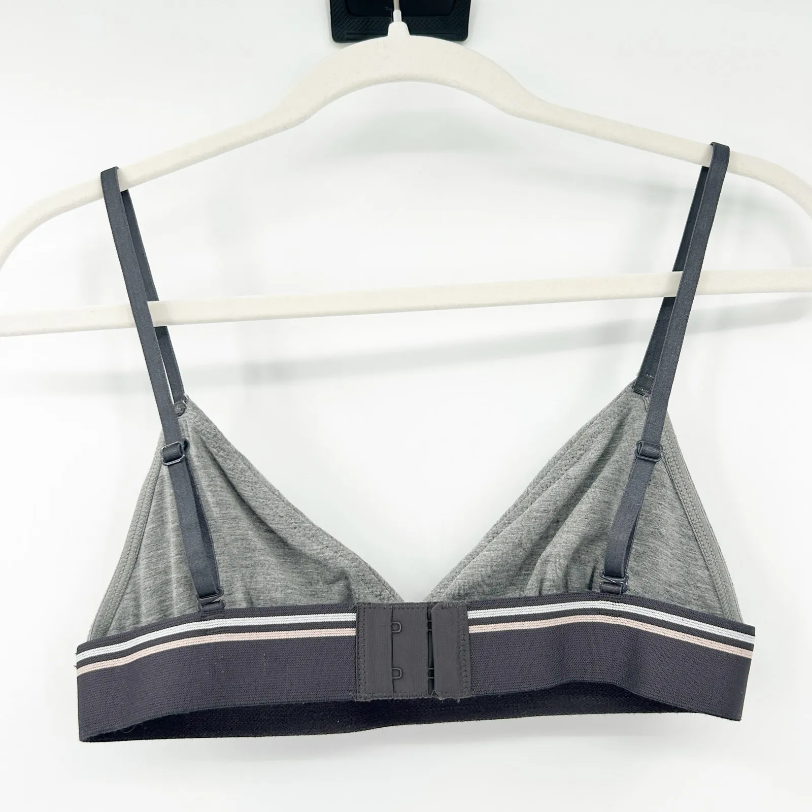 Marine Layer Womens Soft Lounge Rose Striped Bralette Bra Size XS Heather Gray - Image 6