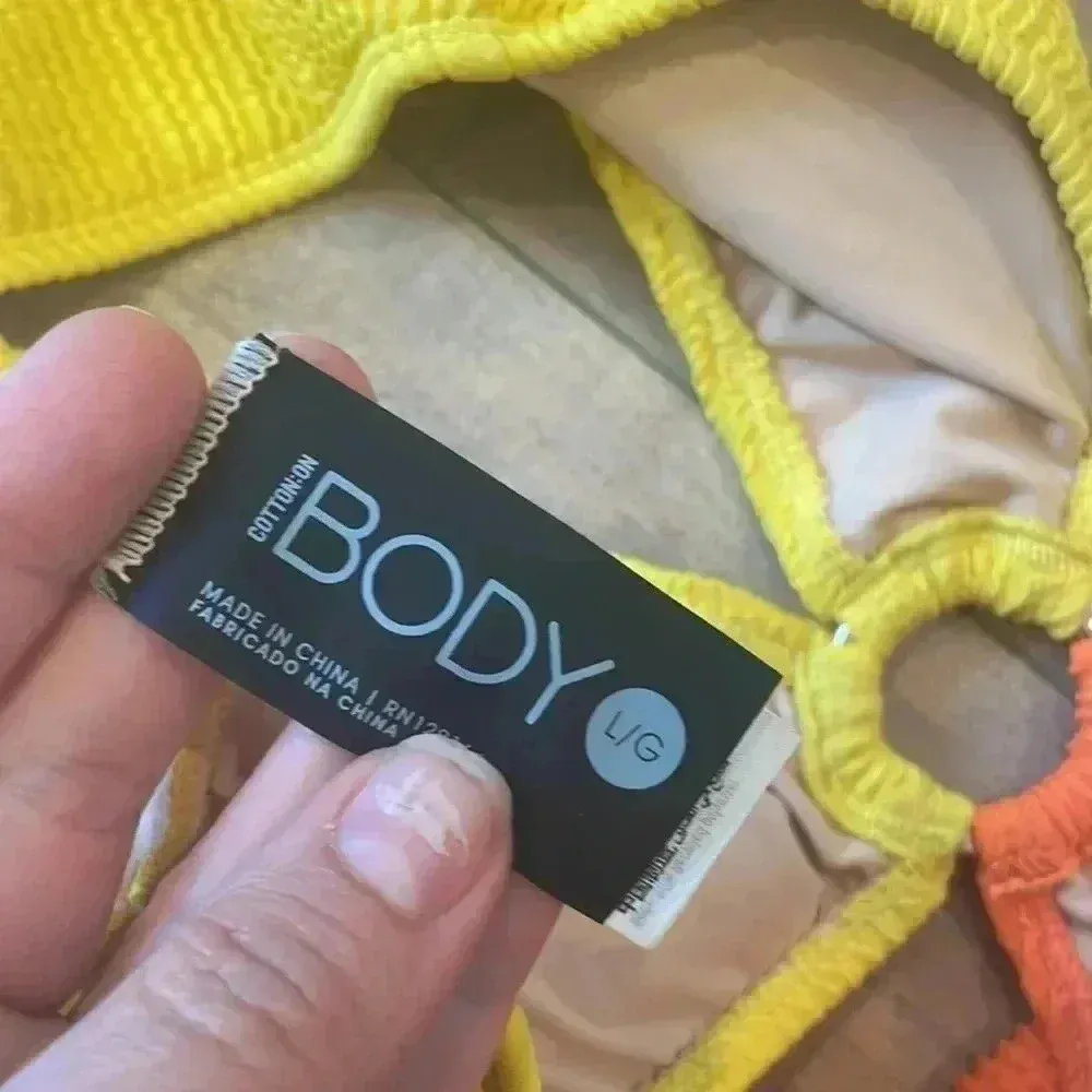 4/$25 NEW Cotton On Cut Out Ring One Piece Brazilian Swim Suit Sz L 🍋🍊 - Image 6