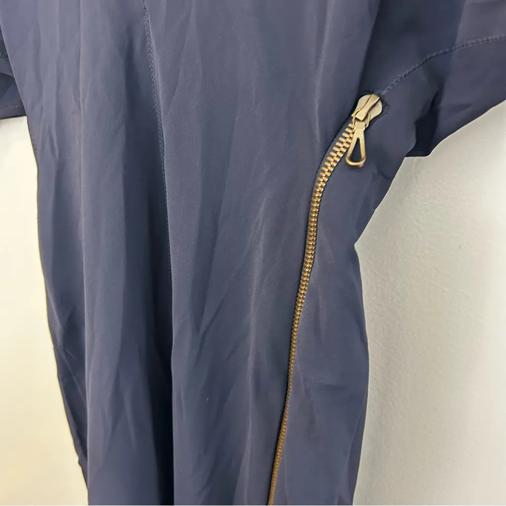 Lanvin 2011Alber Elbaz Navy Blue Split Neck Dolman Sheath Midi Dress Size 8 - Image 9