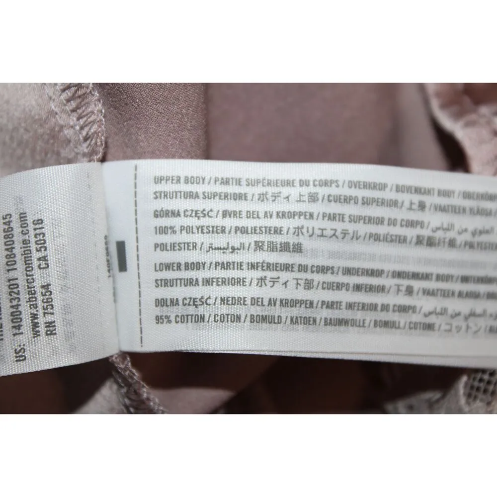 Womens Abercrombie & Fitch Taupe Cotton Lace Sleeveless Bodysuit Top Size Medium - Image 5