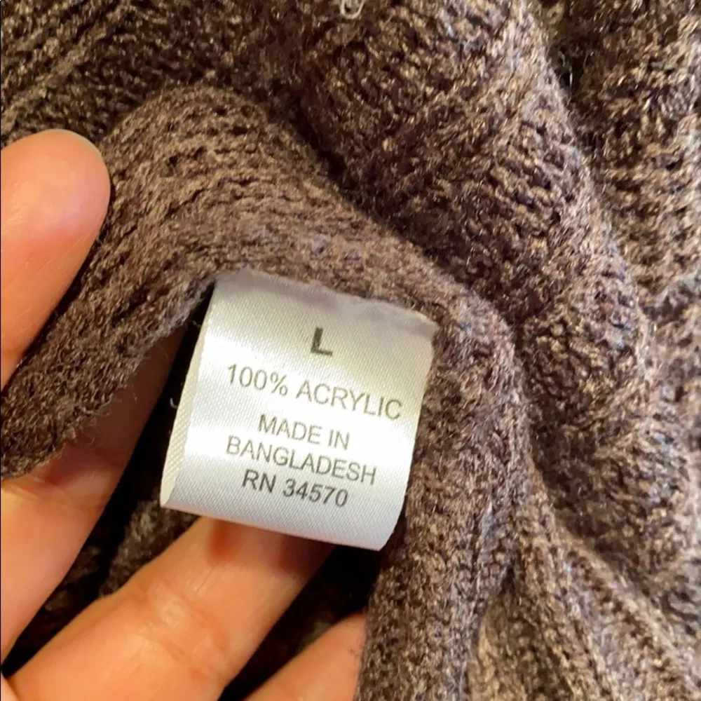 Open Cardigan sz L brown open knit Jason Maxwell - Image 4