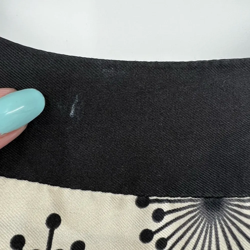 Milly 100% silk cream & black trim starburst 3/4 sleeve dress elegant size 2 - Image 3