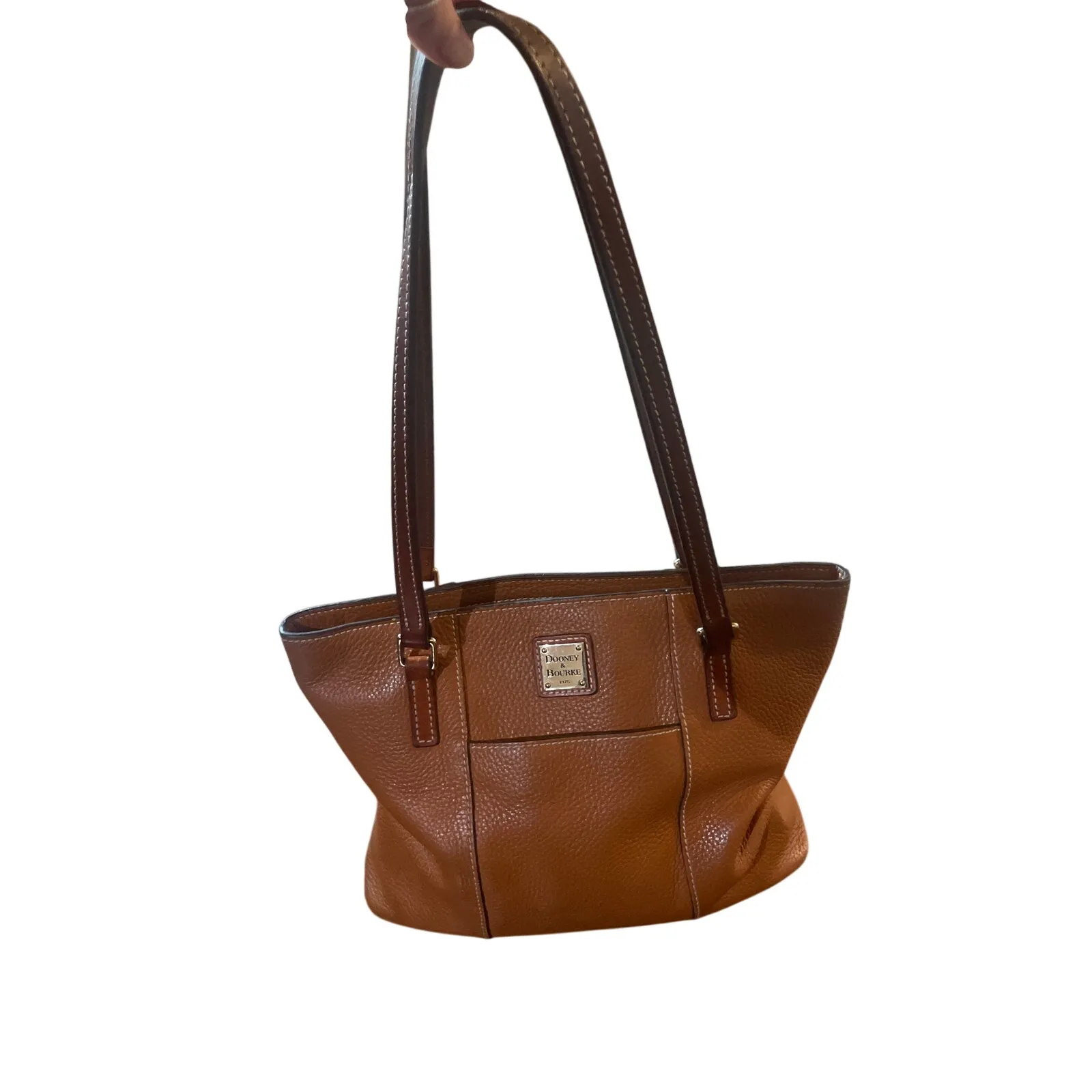 DOONEY & BOURKE Small Pebble Lexington Shopper Tote Purse Bag Caramel Leather - Image 13