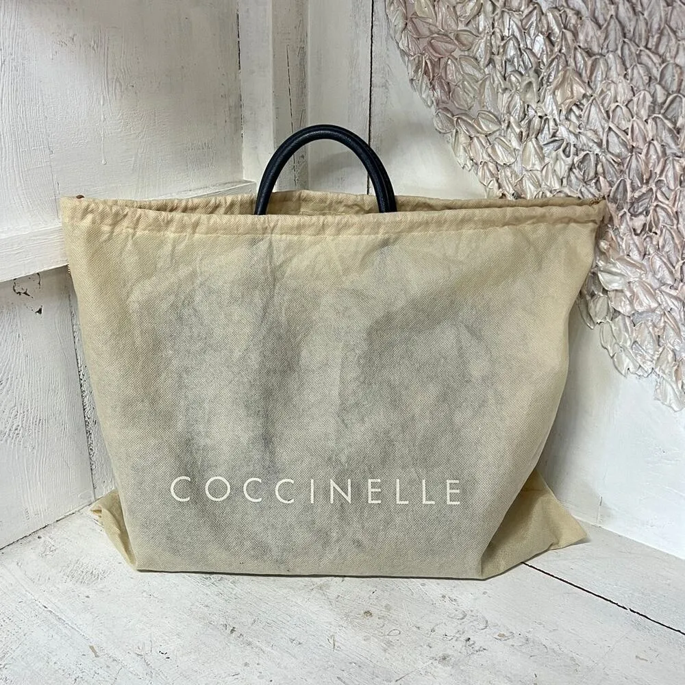 Coccinelle Leather Large Double Top Handle Shoulder Tote Handbag Navy Blue - Image 8