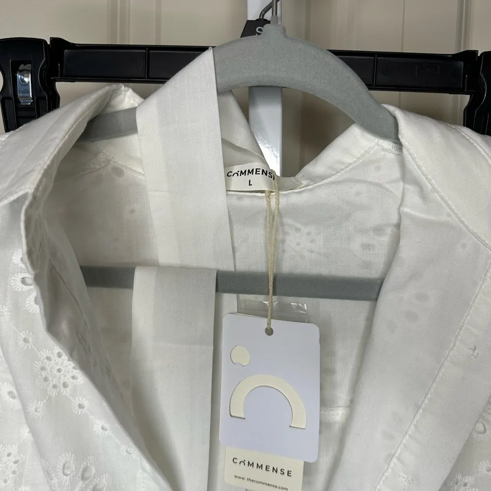 Commense White Floral‎ Lace Romper Size L - Image 2