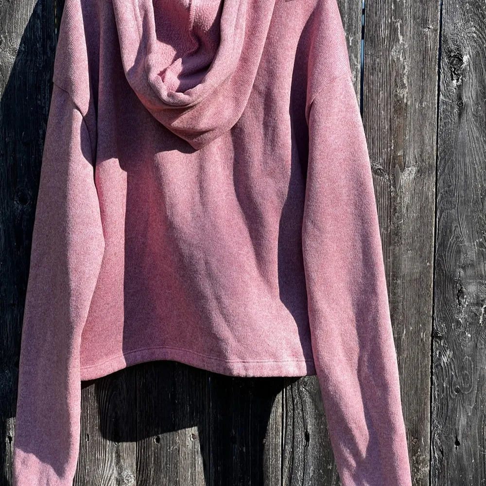 Pink Victoria’s Secret fleece hoodie crop sweater - Image 6