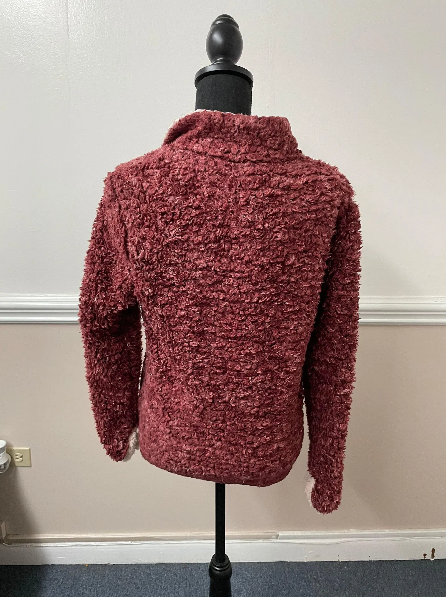 Weatherproof Vintage Rust Red Sherpa Half Zip - Image 2
