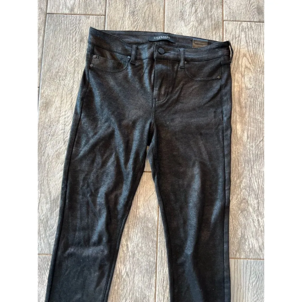 Liverpool Jeans Black Coated Knit‎ Pants Womens size 6 XM2015NX Stretch Womens - Image 6