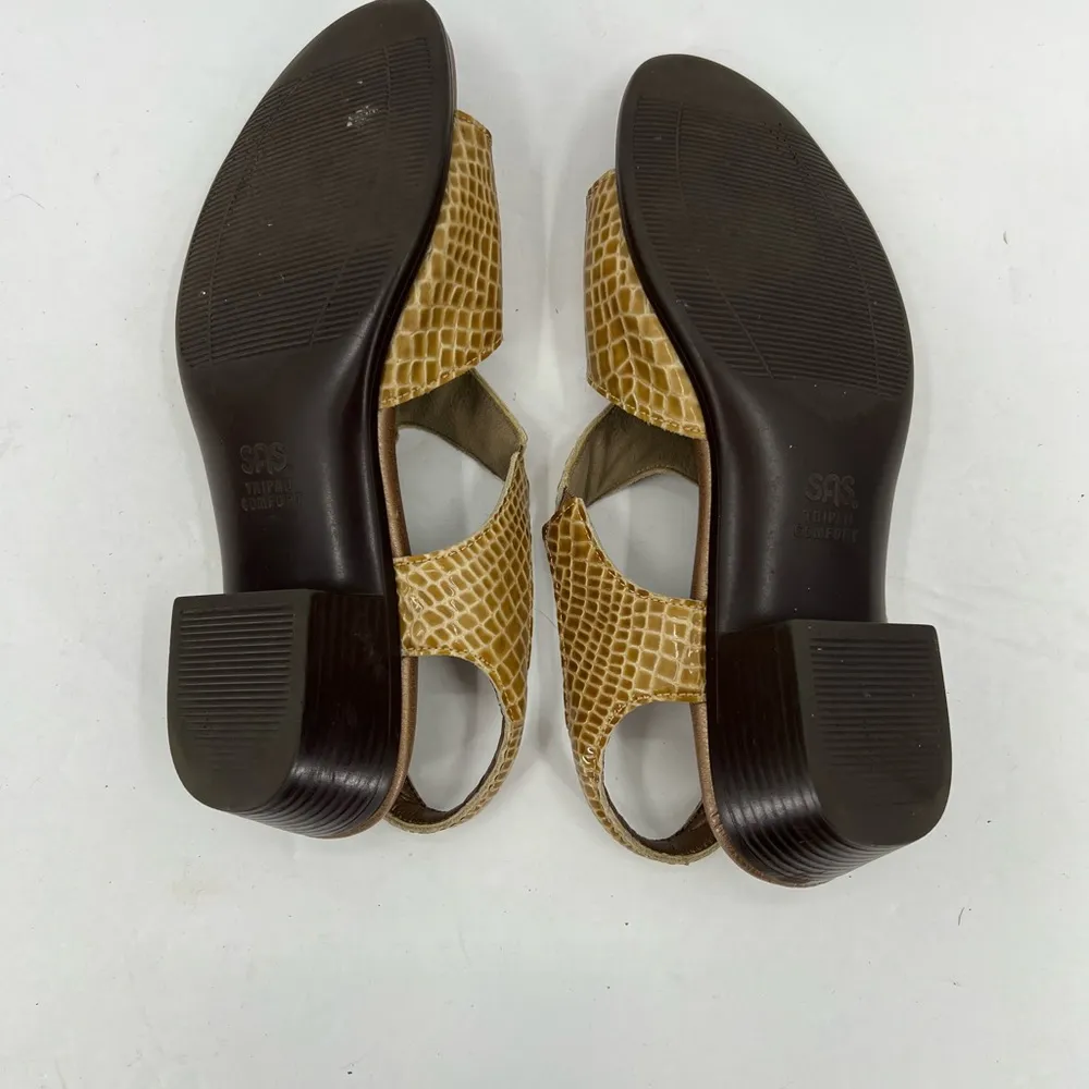 SAS Tripad comfort suntimer sling back sandal snakeskin tan summer casual heel Size 7.5 - Image 6