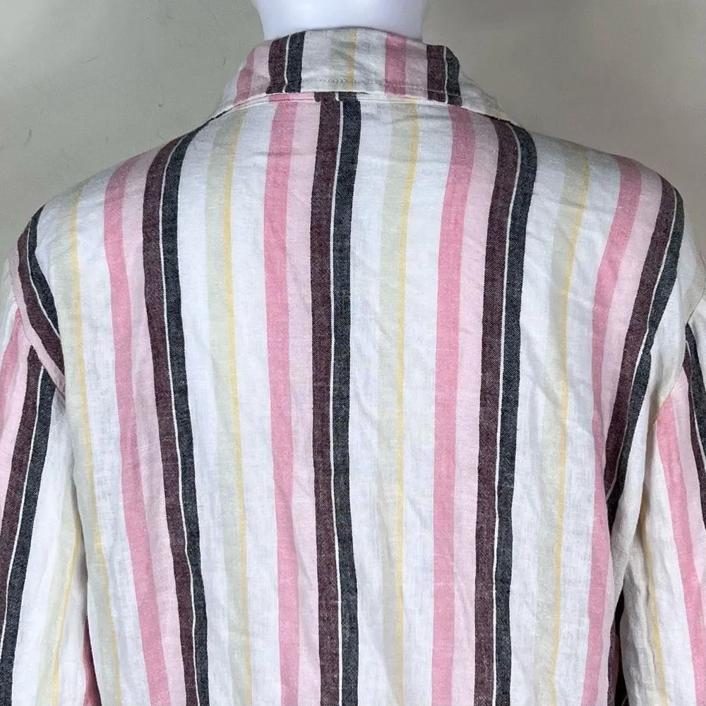 Sanctuary Linen/Rayon Mix Striped Boyfriend Shirt - Image 5