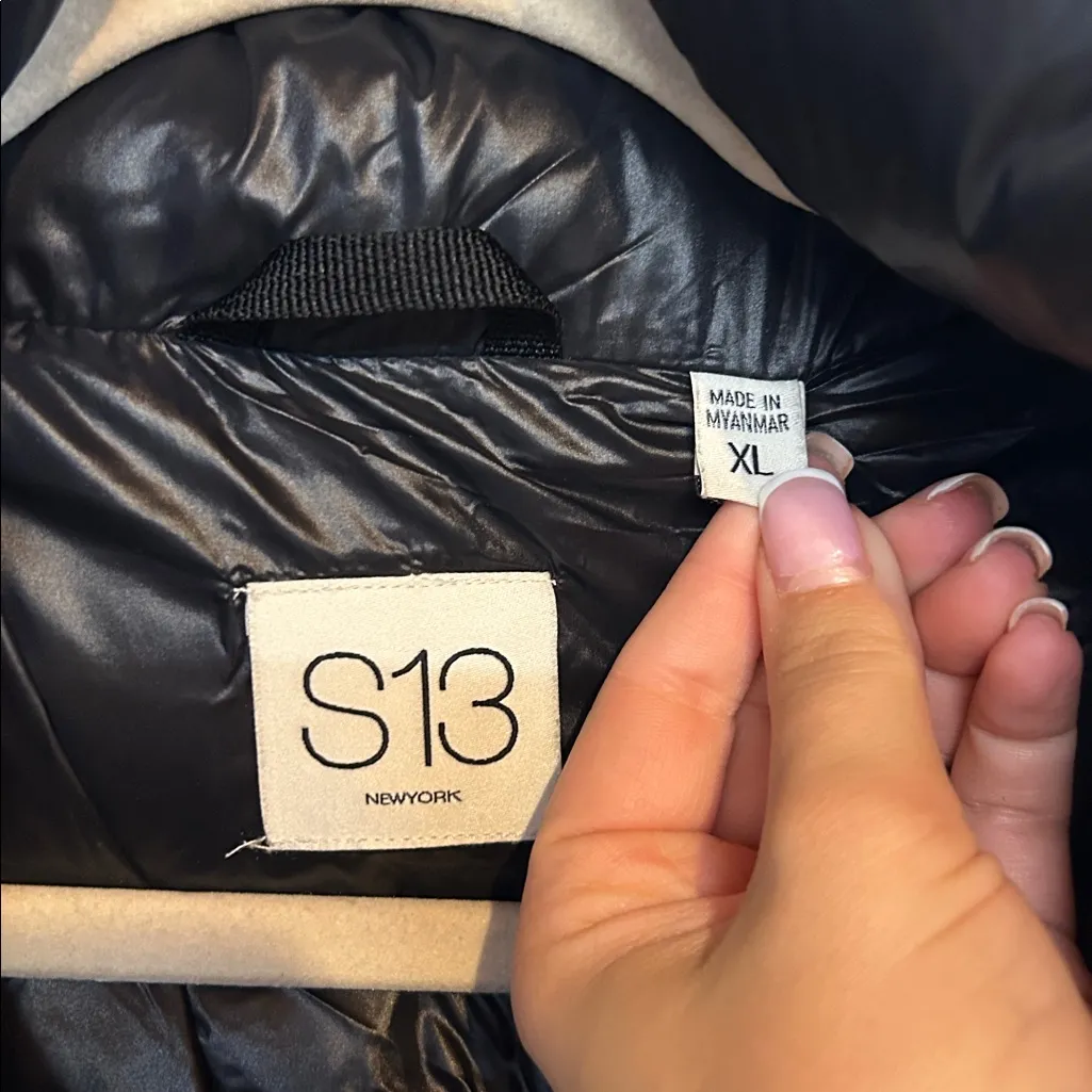 S13 Women's Kylie Down Puffer Jacket Black Size XL‎ - Image 4