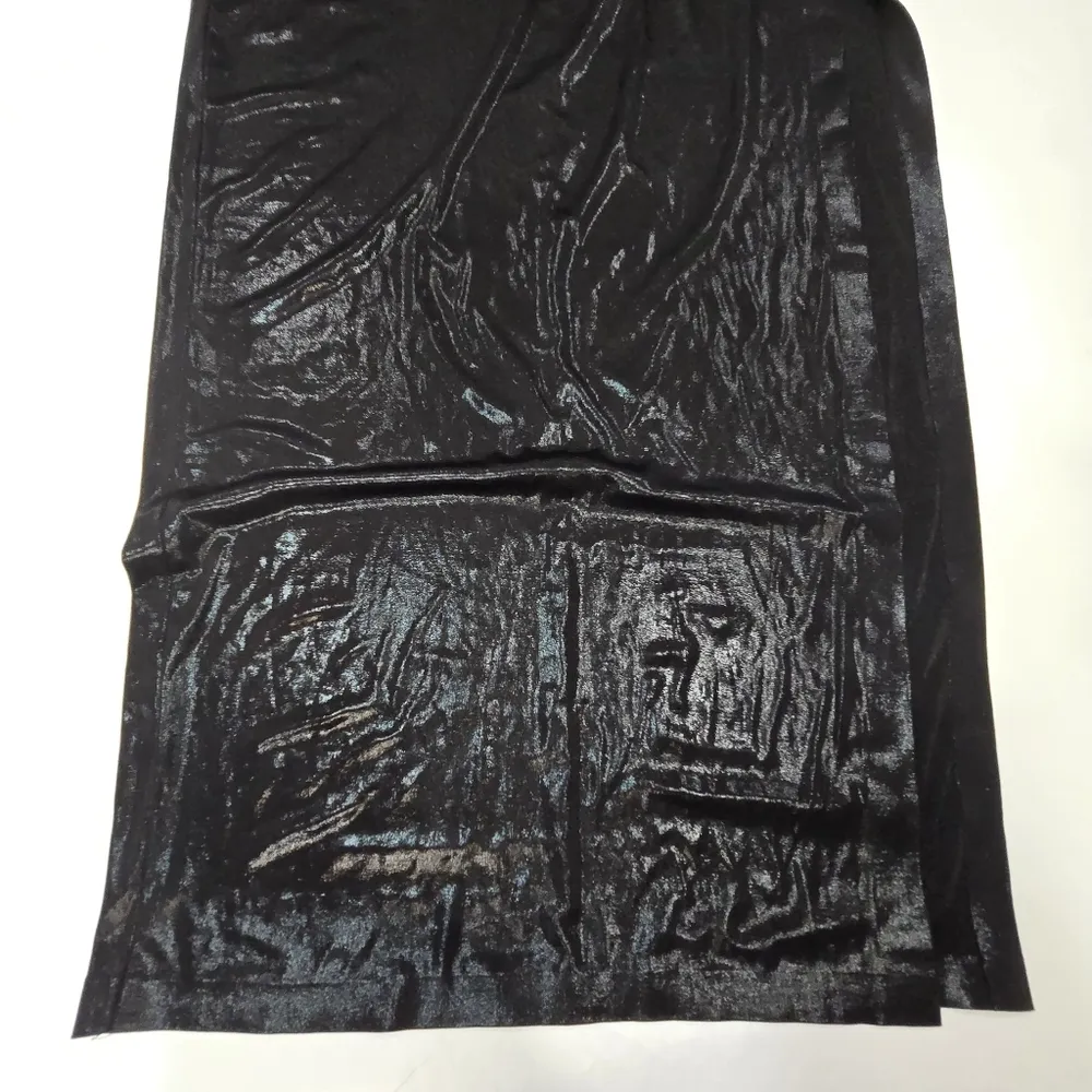 Norma Kamali Halter Turtle Side Slit Gown in Black - Image 4