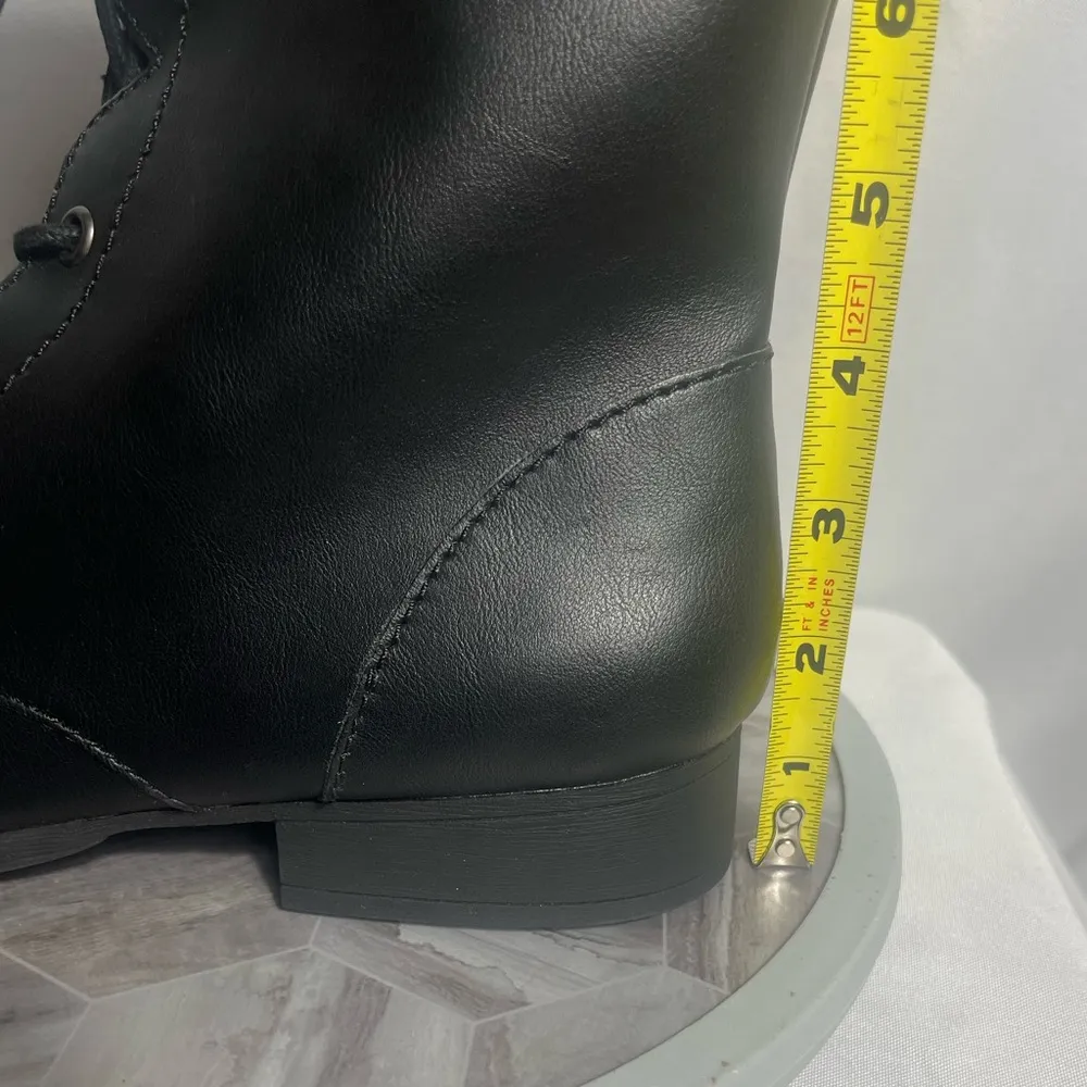 American Rag Cie Afionn Black Lace-Up Combat Boots Size 10M Faux Leather - Image 11