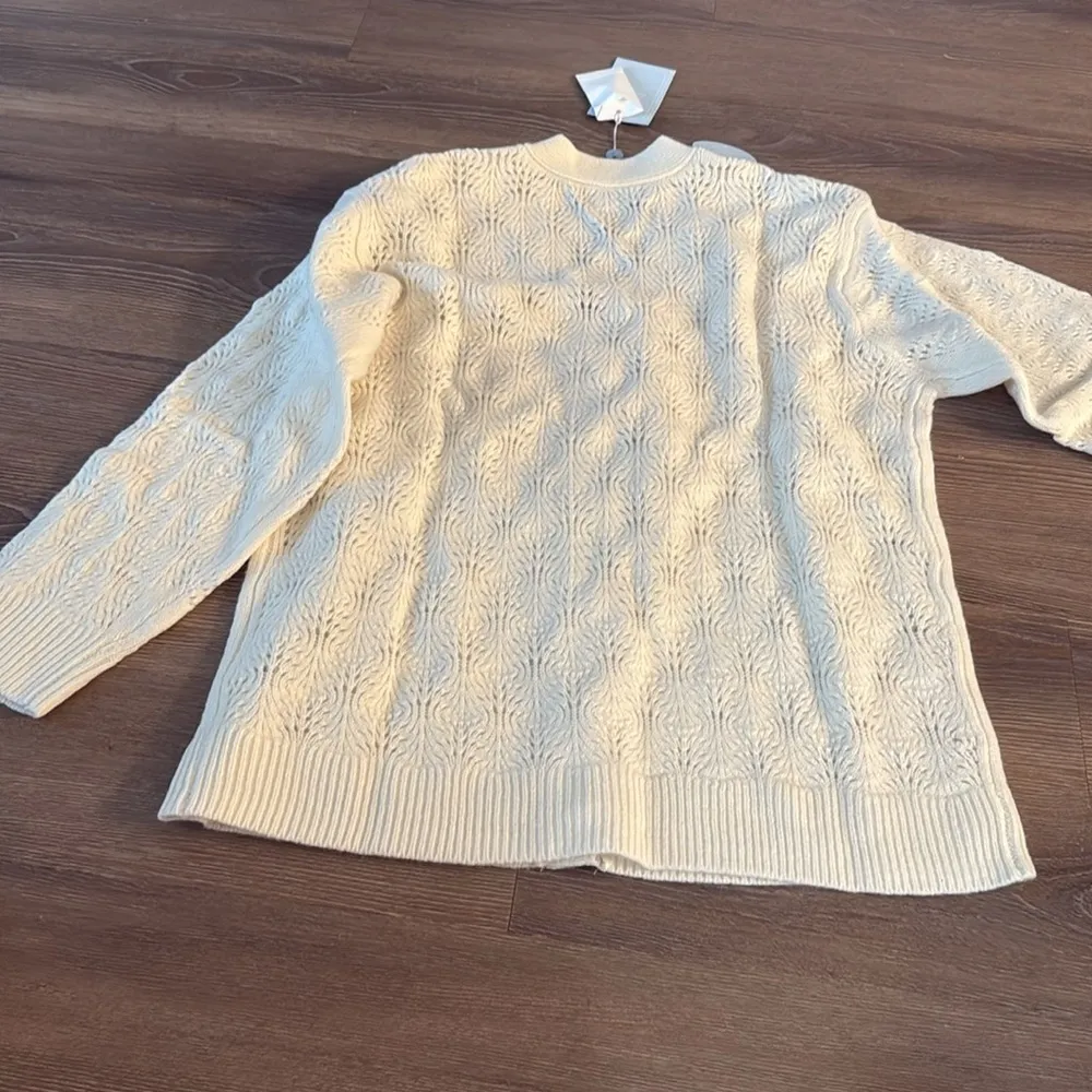 New Hill House Home The Grandpa Cardigan in cream merino wool Size M - Image 8