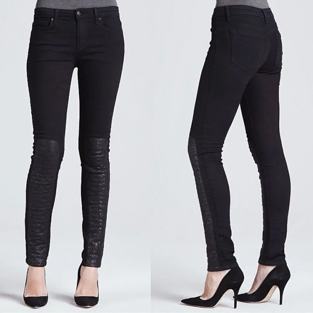 New Joe’s Corah Quilted Leather Panel Skinny Jeans Size 32 - Image 2