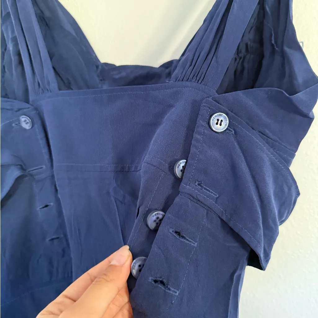 Designer silk Alexandre Herchcovitch Navy dress Blue Size M - Image 6