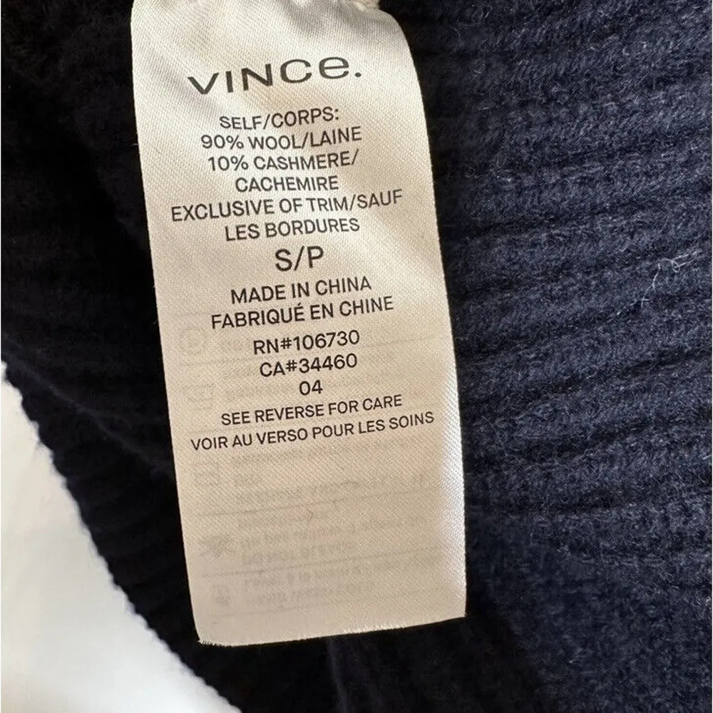 NWT Vince Button Sleeve Wool Cashmere Funnel Neck Sweater Women's Size S - Image 7