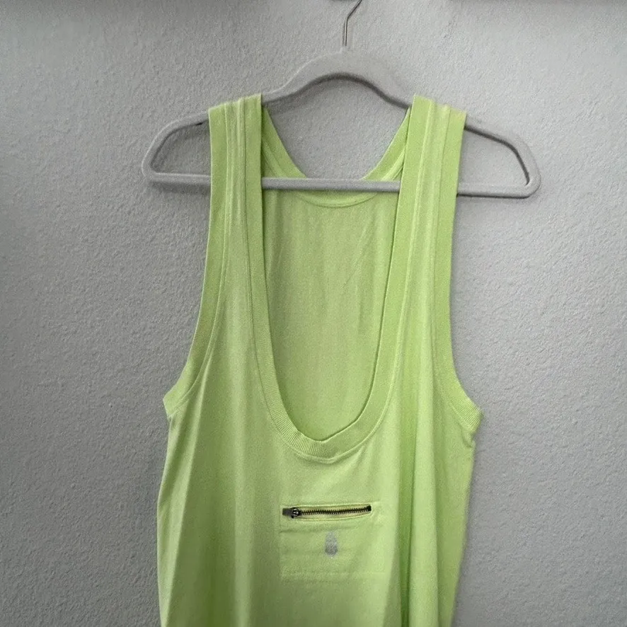 NEW Free People Hot Shot Tunic Tank Coral Lime Green Oversize Small Athleisure - Image 9