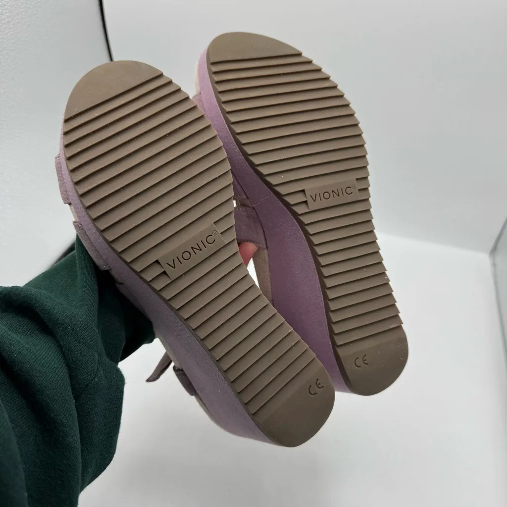 Vionic Tawny comfort sandals strappy chunky wedges mauve purple casual womens 10 - Image 2