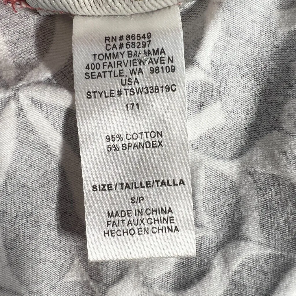 Tommy Bahama Dress Womens‎ Small Black White Palm Print Shift Short Sleeve Mini - Image 9