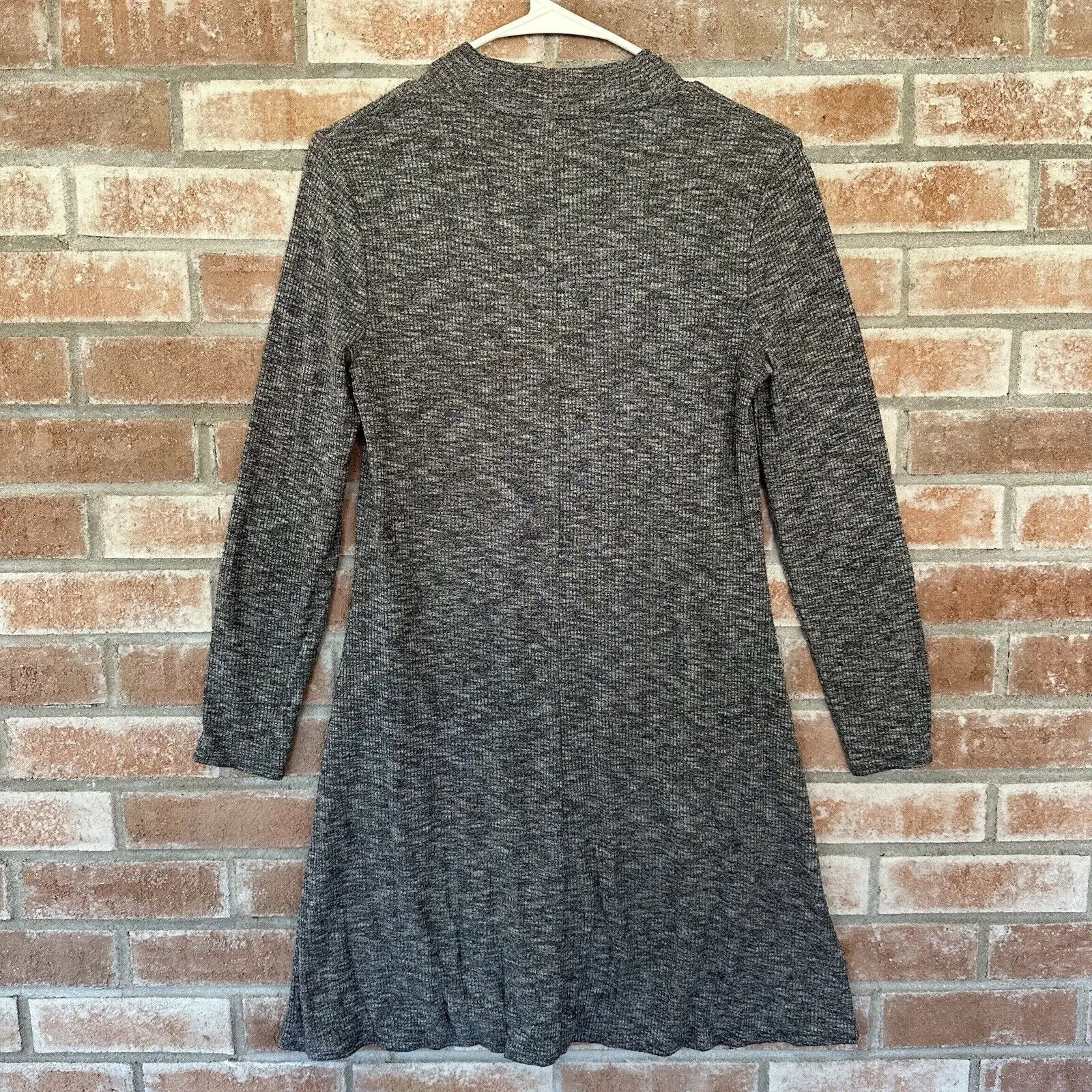 Madewell Ribbed Knit High Neck Dress Heathered Gray Small - Image 6