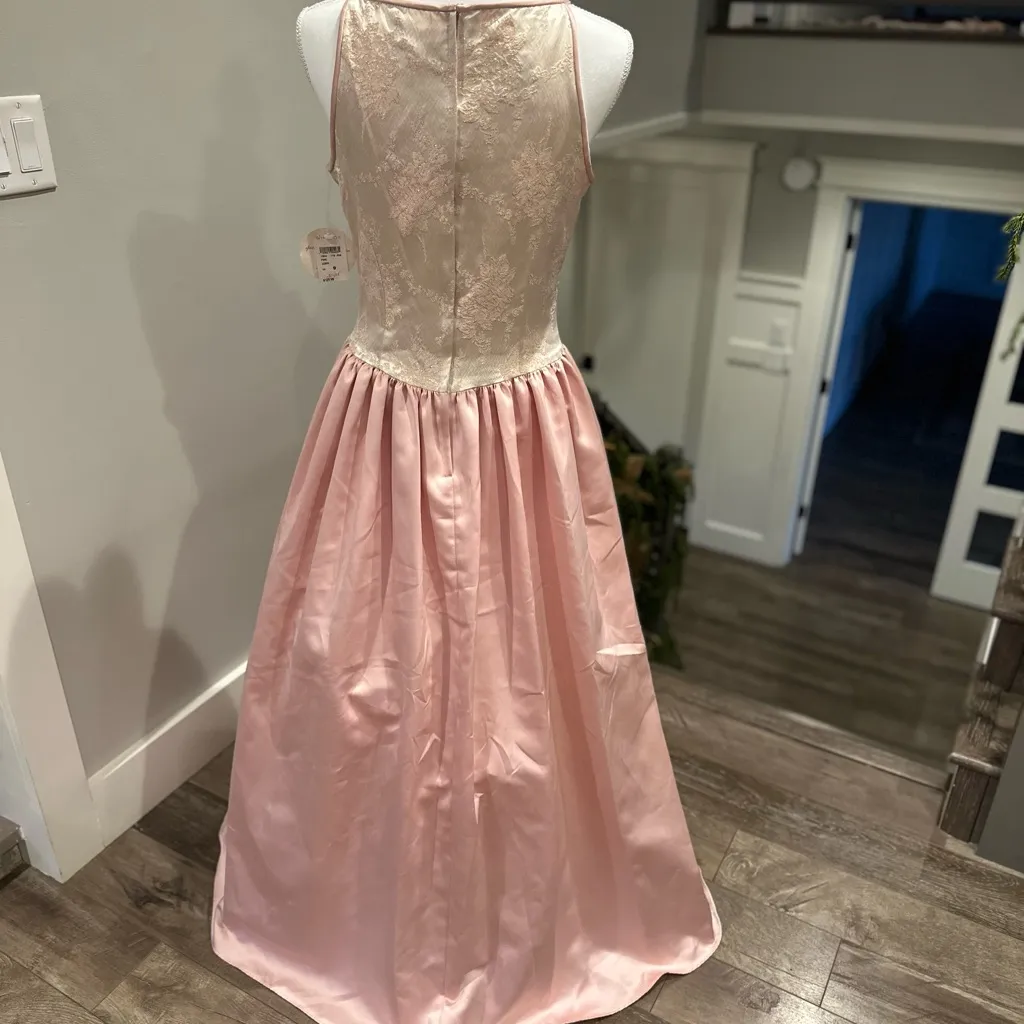 Vintage Prom Gown Jessica McClintock 90s Corset Pink | Gunne Sax - Image 7