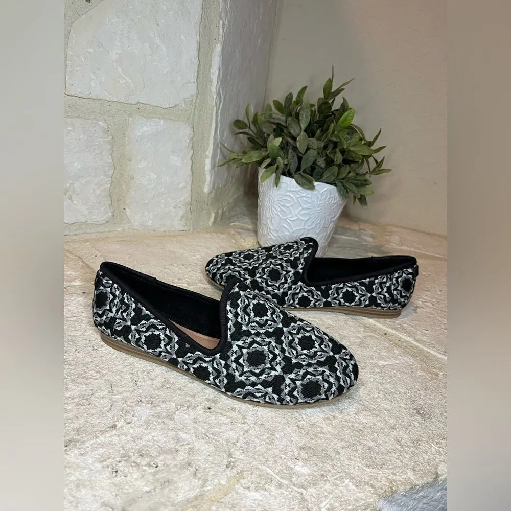 TOMS Darcy Sunburst 10016797 Black/Gray Canvas Fabric Flats Loafer sz 6 - Image 2