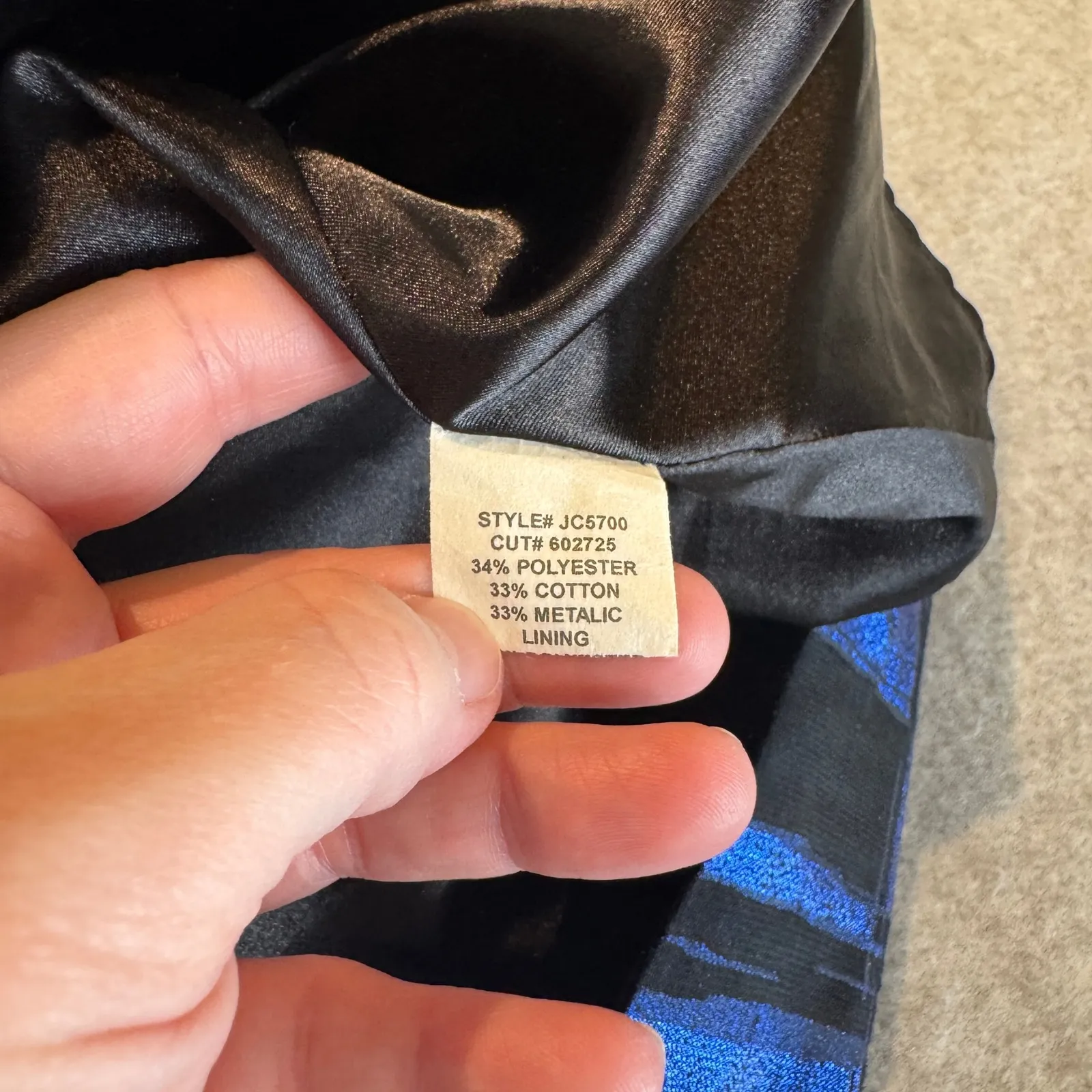 Eva Franco Nova Fit Flare Dress Womens 6 Metallic Blue Black Open Back Lined - Image 12