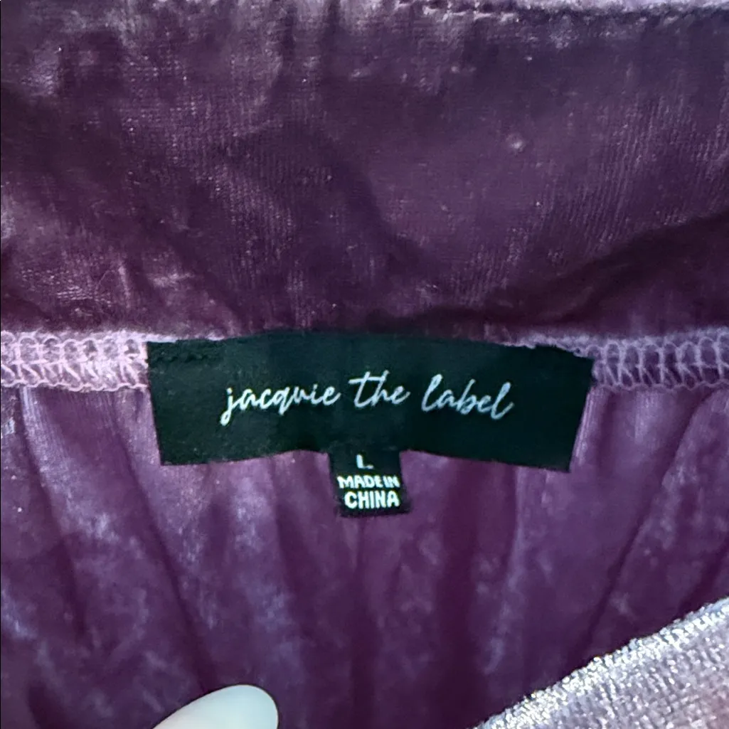 Jacqui E Velvet Dress in Deep Purple Large - Image 2