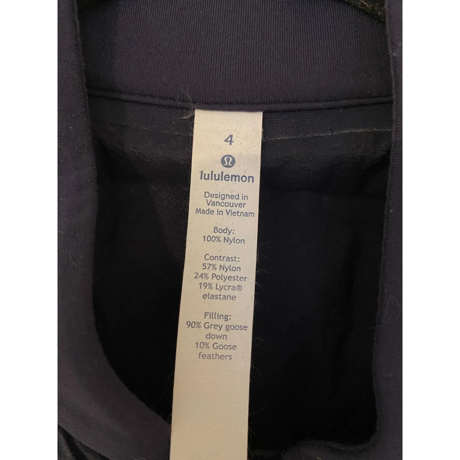 Lululemon Down & Around Vest Midnight Navy Blue Goose Down Filled EUC Athletic 4 - Image 7