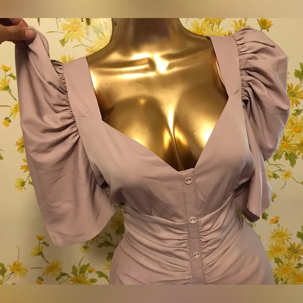 NWT Ruched front maxi dress in dusty pink size M - Image 7