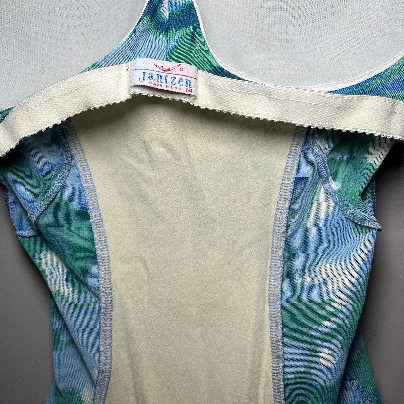 VTG 50s Jantzen Swimsuit One Piece Womens Floral Size 14 Pin Up - Image 11