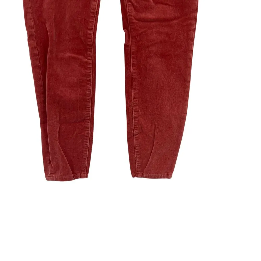 Anthropologie Pilcro Corduroy‎ Pants High-Rise Skinny Button Rose Pink Size 28 - Image 6