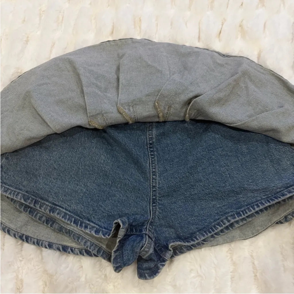 NWT Wild Fable Denim Skirt/skort. Shorts underneath. Tie belt. Pleated. Size 6 - Image 6