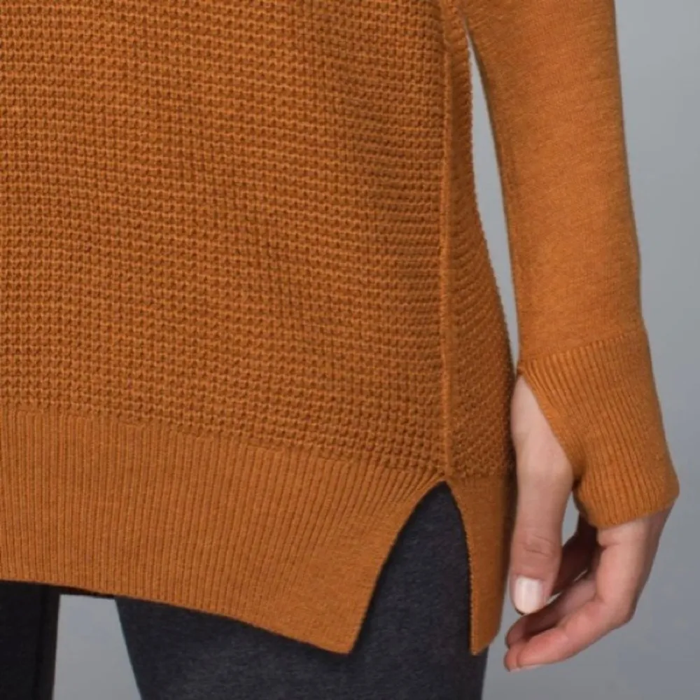 Lululemon The Sweater Life Heathered Spicy Pumpkin Knit Sweater - Image 4