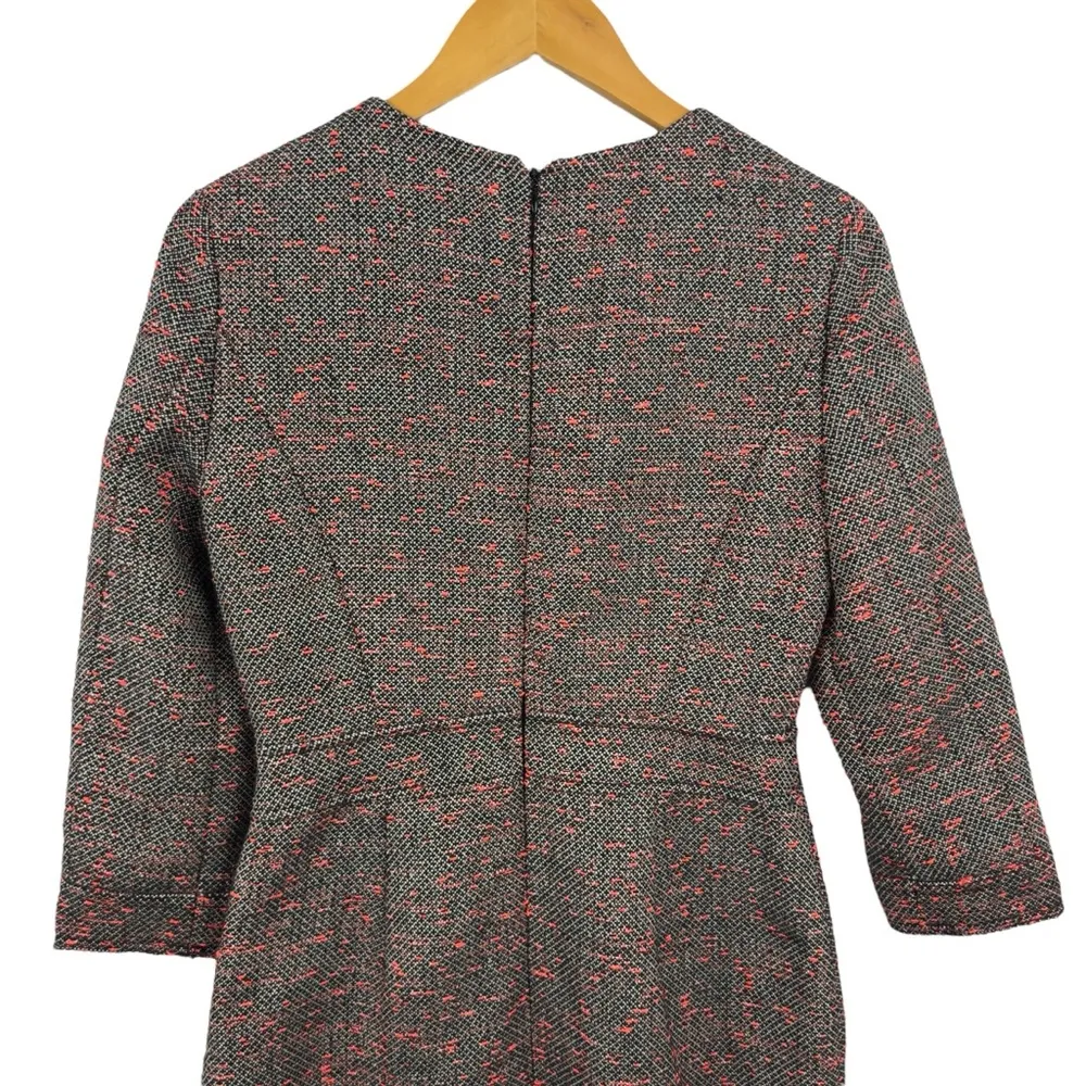 NWT J. Crew Tweed 3/4 Sleeve Sheath Dress Gray Coral Size 4 Style E4375 Career - Image 7