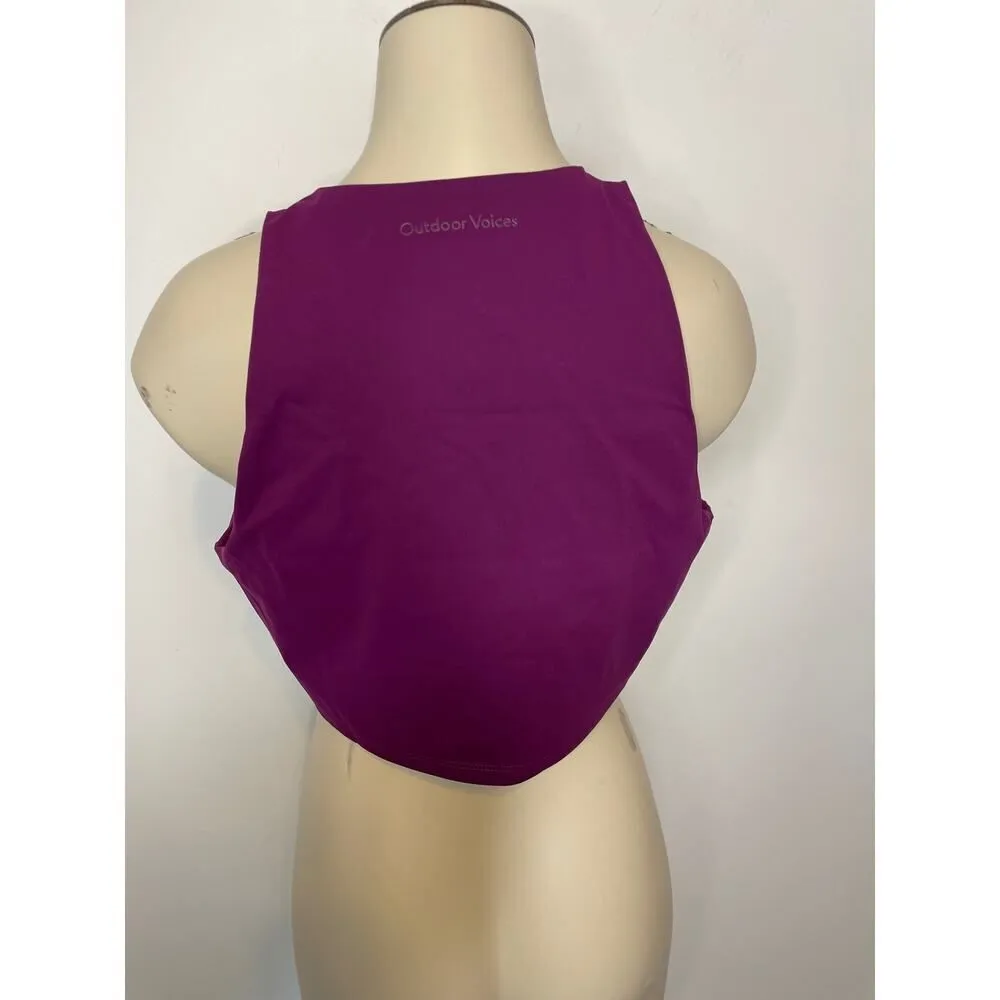 Outdoor Voices Women's Size XXL Zoom Crop Top Grape Jam Purple Sleeveless NWT - Image 3