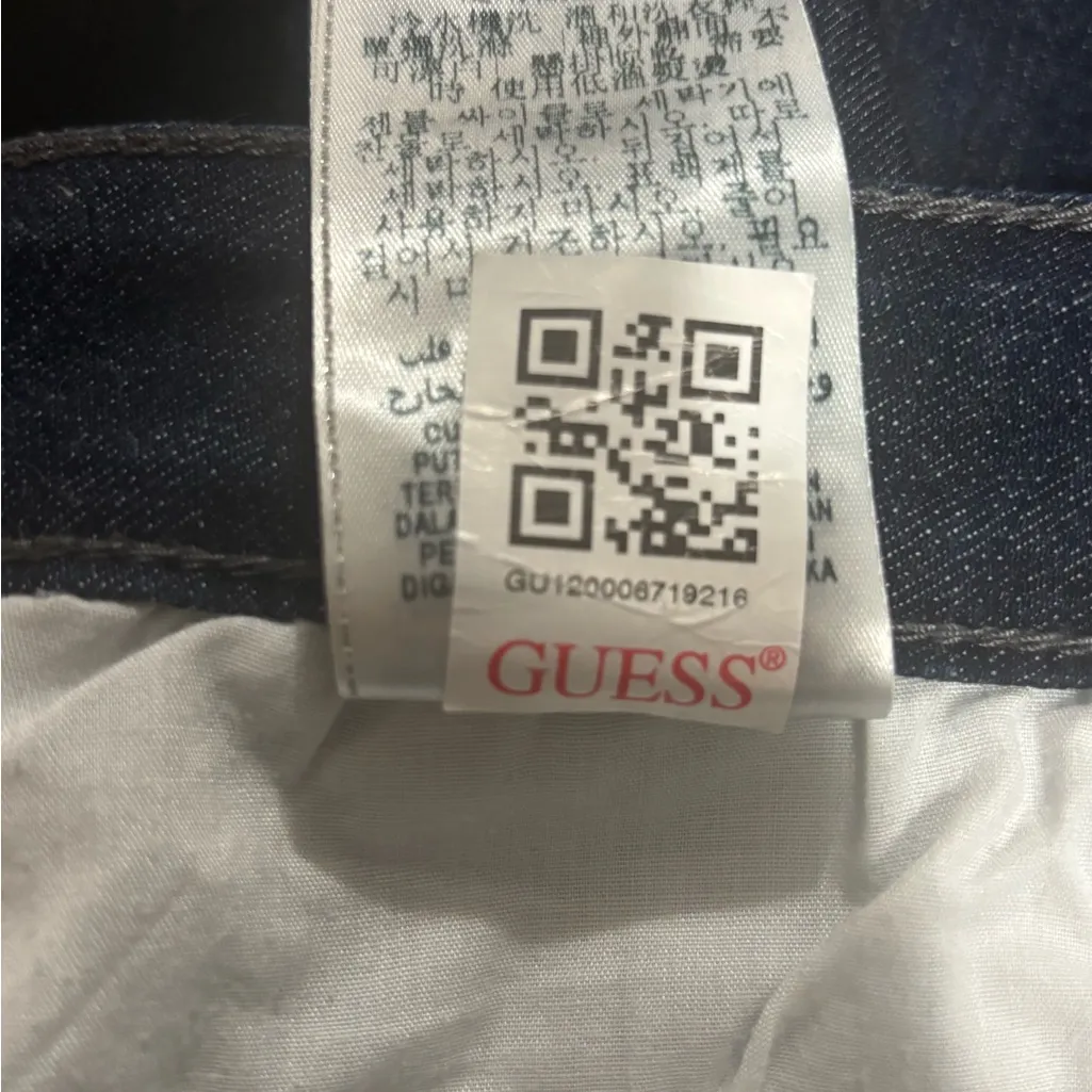 Guess Dark Wash Cropped Skinny Jeans Capri Sexy Low Rise Stretch Denim Size 28 - Image 9